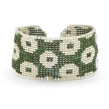 Brazalete Telar Plata Grueso Rondanas Turquesa T